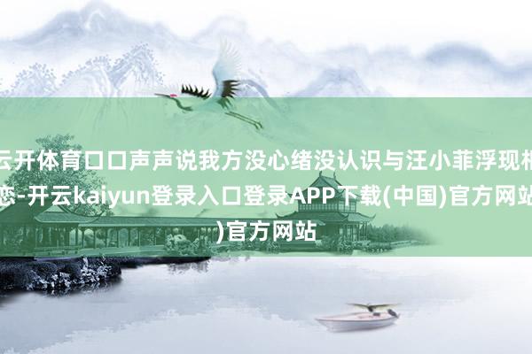 云开体育口口声声说我方没心绪没认识与汪小菲浮现相恋-开云kaiyun登录入口登录APP下载(中国)官方网站