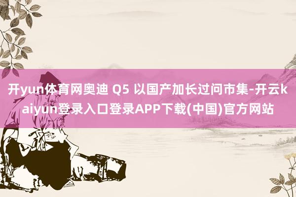 开yun体育网奥迪 Q5 以国产加长过问市集-开云kaiyun登录入口登录APP下载(中国)官方网站