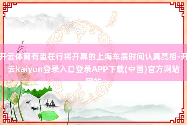 开云体育有望在行将开幕的上海车展时间认真亮相-开云kaiyun登录入口登录APP下载(中国)官方网站