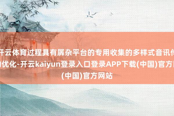 开云体育过程具有羼杂平台的专用收集的多样式音讯传递的优化-开云kaiyun登录入口登录APP下载(中国)官方网站