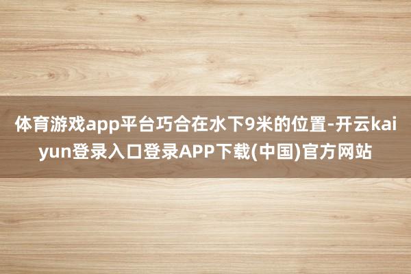 体育游戏app平台巧合在水下9米的位置-开云kaiyun登录入口登录APP下载(中国)官方网站