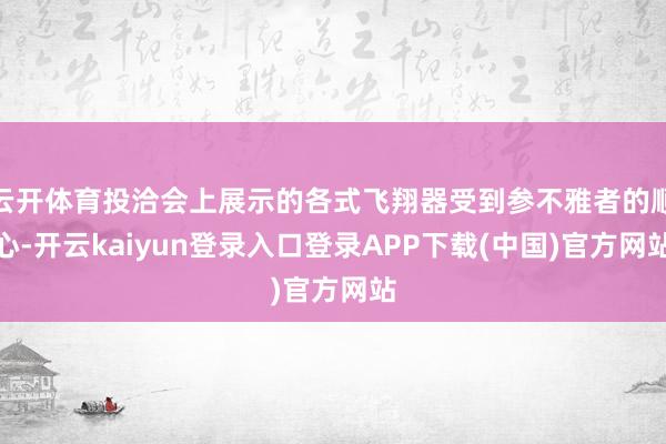 云开体育投洽会上展示的各式飞翔器受到参不雅者的顺心-开云kaiyun登录入口登录APP下载(中国)官方网站
