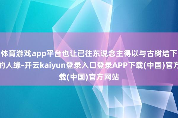 体育游戏app平台也让已往东说念主得以与古树结下稀奇的人缘-开云kaiyun登录入口登录APP下载(中国)官方网站