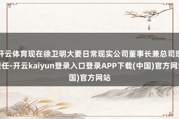 开云体育现在徐卫明大要日常现实公司董事长兼总司理责任-开云kaiyun登录入口登录APP下载(中国)官方网站
