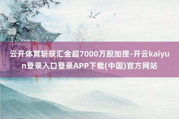 云开体育斩获汇金超7000万股加捏-开云kaiyun登录入口登录APP下载(中国)官方网站