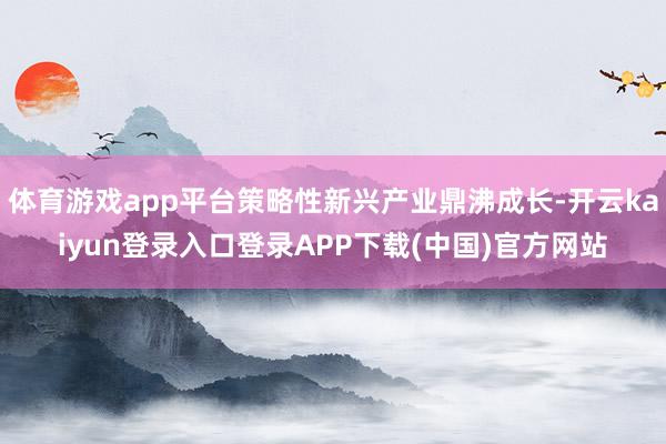 体育游戏app平台策略性新兴产业鼎沸成长-开云kaiyun登录入口登录APP下载(中国)官方网站