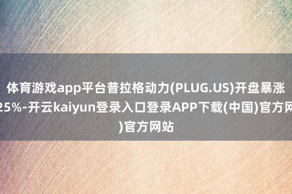 体育游戏app平台普拉格动力(PLUG.US)开盘暴涨超25%-开云kaiyun登录入口登录APP下载(中国)官方网站
