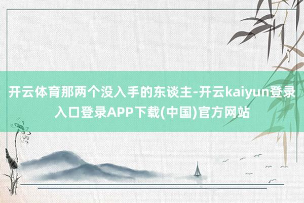 开云体育那两个没入手的东谈主-开云kaiyun登录入口登录APP下载(中国)官方网站