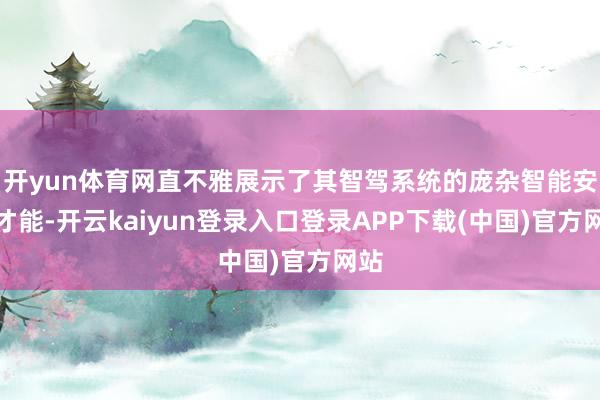 开yun体育网直不雅展示了其智驾系统的庞杂智能安全才能-开云kaiyun登录入口登录APP下载(中国)官方网站