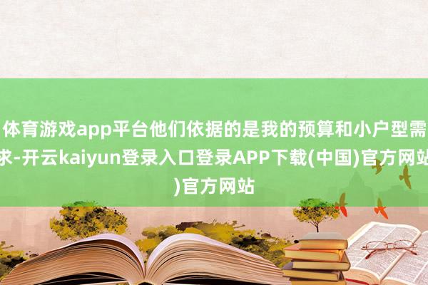体育游戏app平台他们依据的是我的预算和小户型需求-开云kaiyun登录入口登录APP下载(中国)官方网站