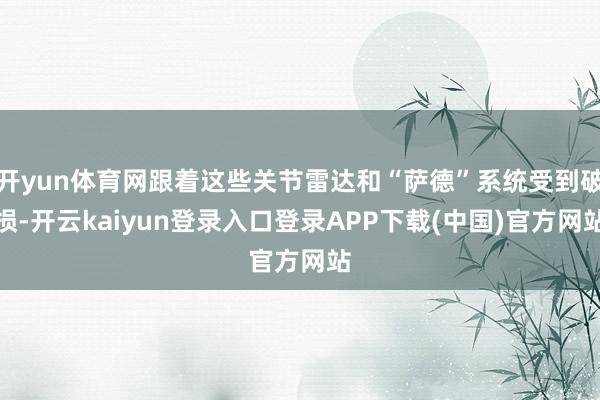 开yun体育网跟着这些关节雷达和“萨德”系统受到破损-开云kaiyun登录入口登录APP下载(中国)官方网站