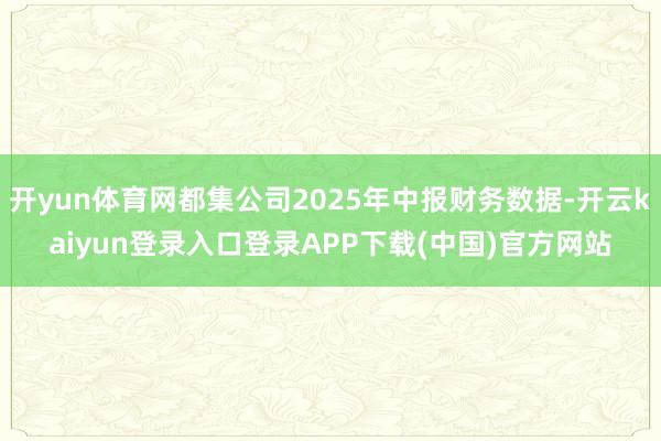 开yun体育网都集公司2025年中报财务数据-开云kaiyun登录入口登录APP下载(中国)官方网站
